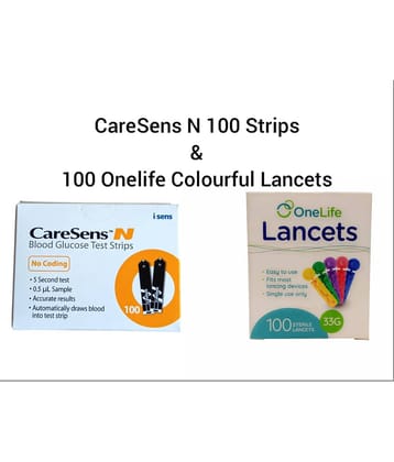 Caresens N 100 Strips With 100 Onelife Lancets