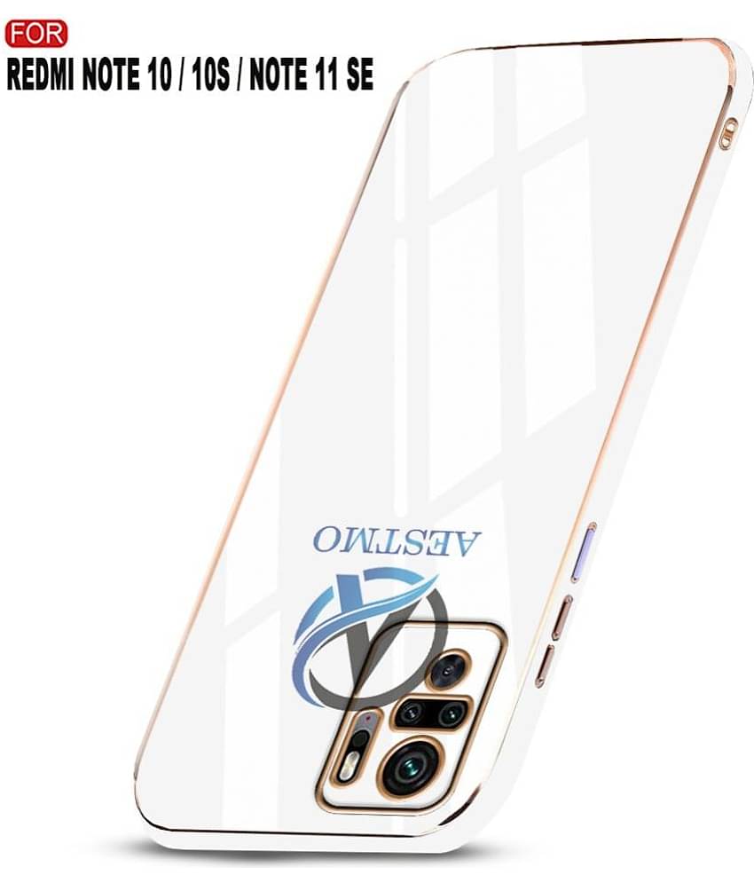 AESTMO - White Polycarbonate Plain Cases Compatible For Xiaomi Redmi Note 10 ( Pack of 1 )