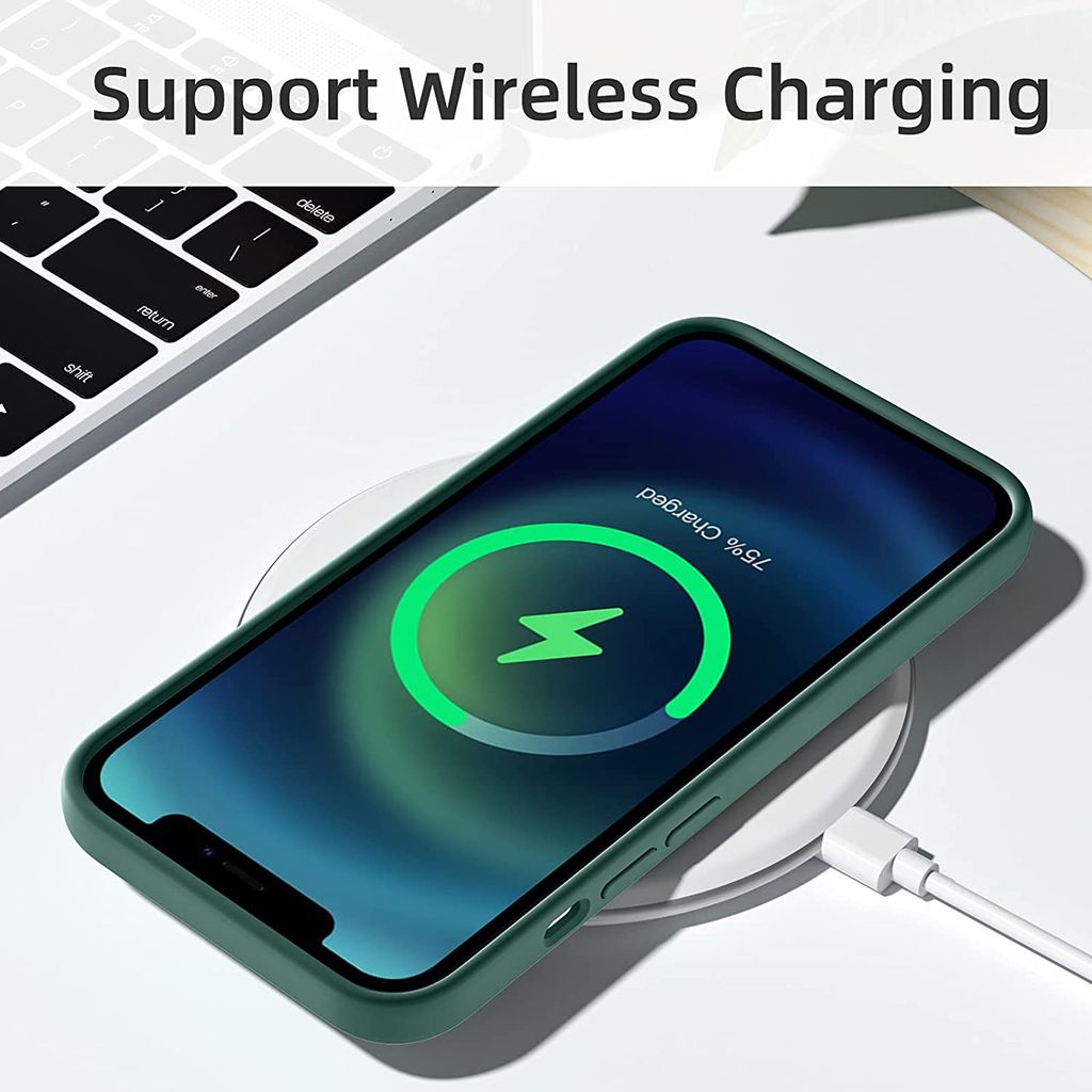 LIRAMARK Liquid Silicone Soft Back Cover Case for Apple iPhone 13 Pro Max (6.7 Inch)