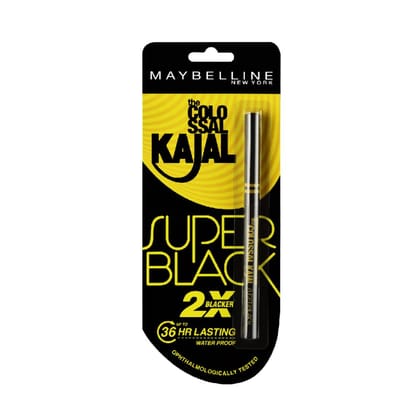 Maybelline New York Matte Kajal Cream, Super Black, Intense Colour, Sharp Definition, Long-Lasting, Colossal Kajal, 0.35G Maybelline New York Matte Kajal Cream, Super Black, Intense Colour, Sharp Definition, Long-Lasting, Colossal Kajal, 0.35G - Super Bl