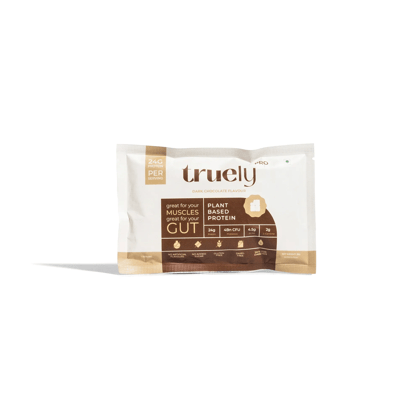 Truely Pro - Vegan Plant Protein | 24g Protein/Serving | 4 Bn CFU Probiotics | 3 Protein Sources - Pea, Brown Rice & Moong Bean | No Artificial Flavours | THIRD-PARTY TESTED | Dark Chocolate | 3 