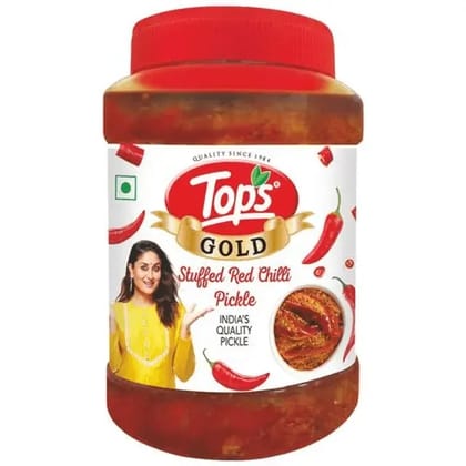 tops gold stuffed red chilli pickle 900 gm