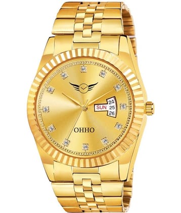 OHHO Gold Stainless Steel Analog Men's Watch