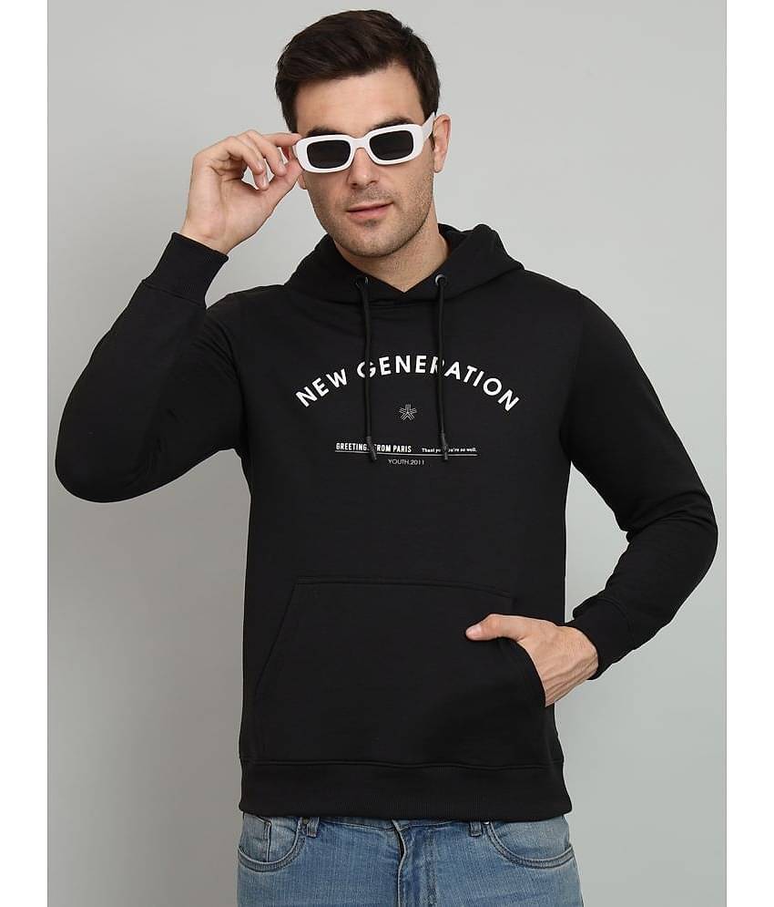 OGEN Cotton Blend Hooded Men's Sweatshirt - Black ( Pack of 1 )