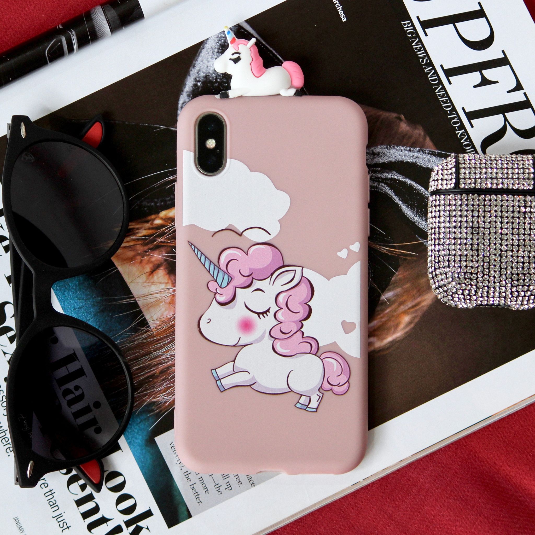 Cute Unicorn Head Case-iPhone X / XS