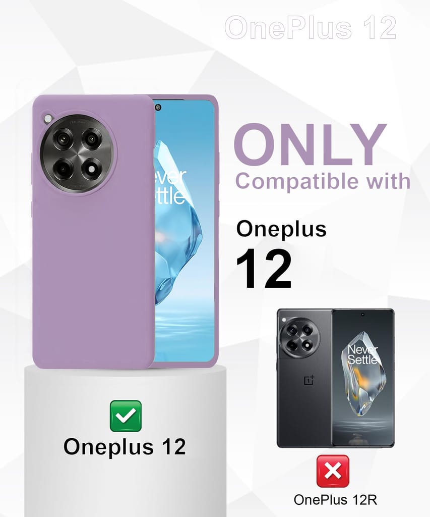 LIRAMARK Liquid Silicone Soft Back Cover Case for OnePlus 12 5G