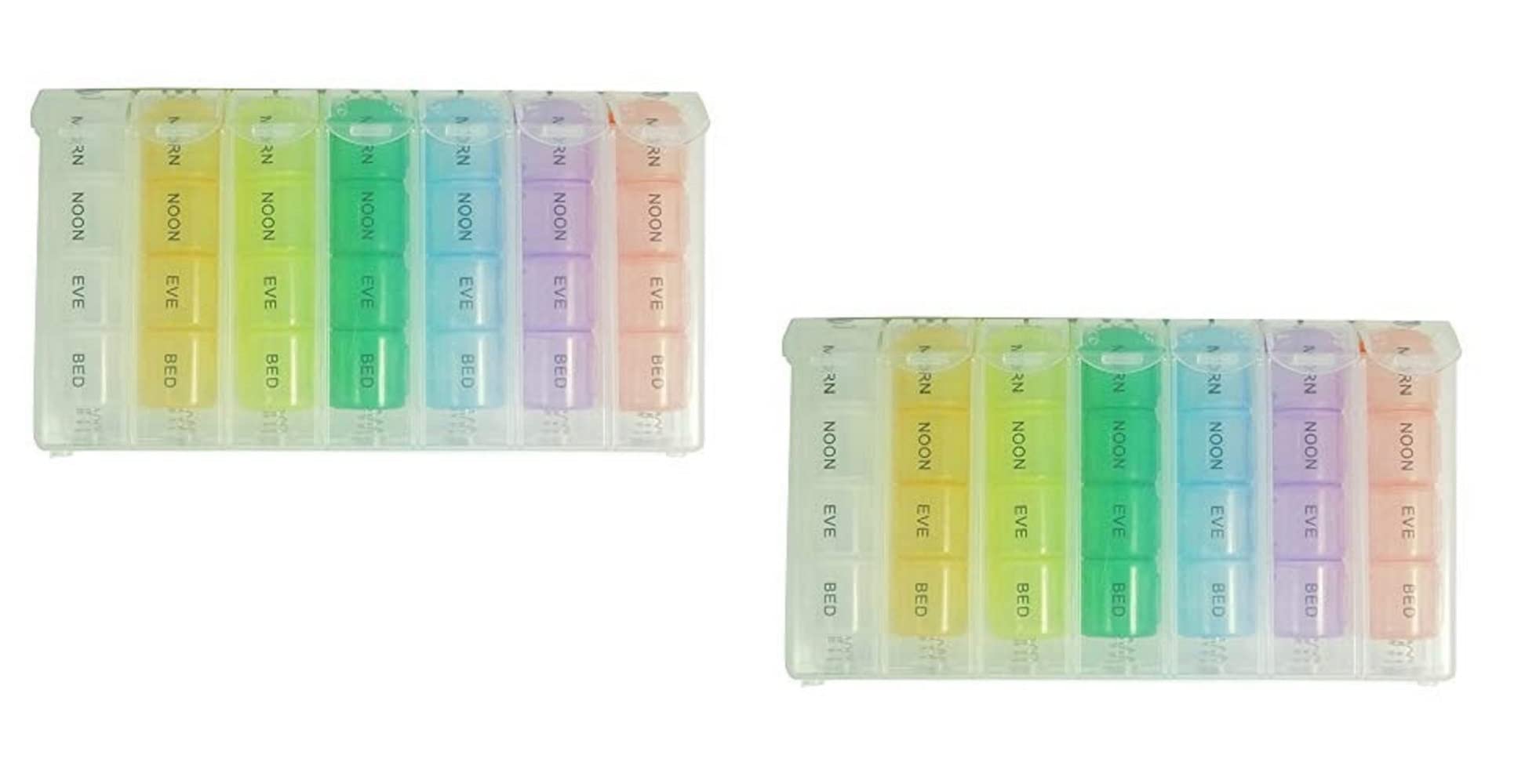 Ezyfit Pill Organizer 7 Days Weekly Tablet Medicine Storage Organizer Box - Pack of 2