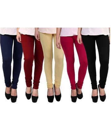 Famaya Pack of 5 Girls Cotton Leggings ( Multi )