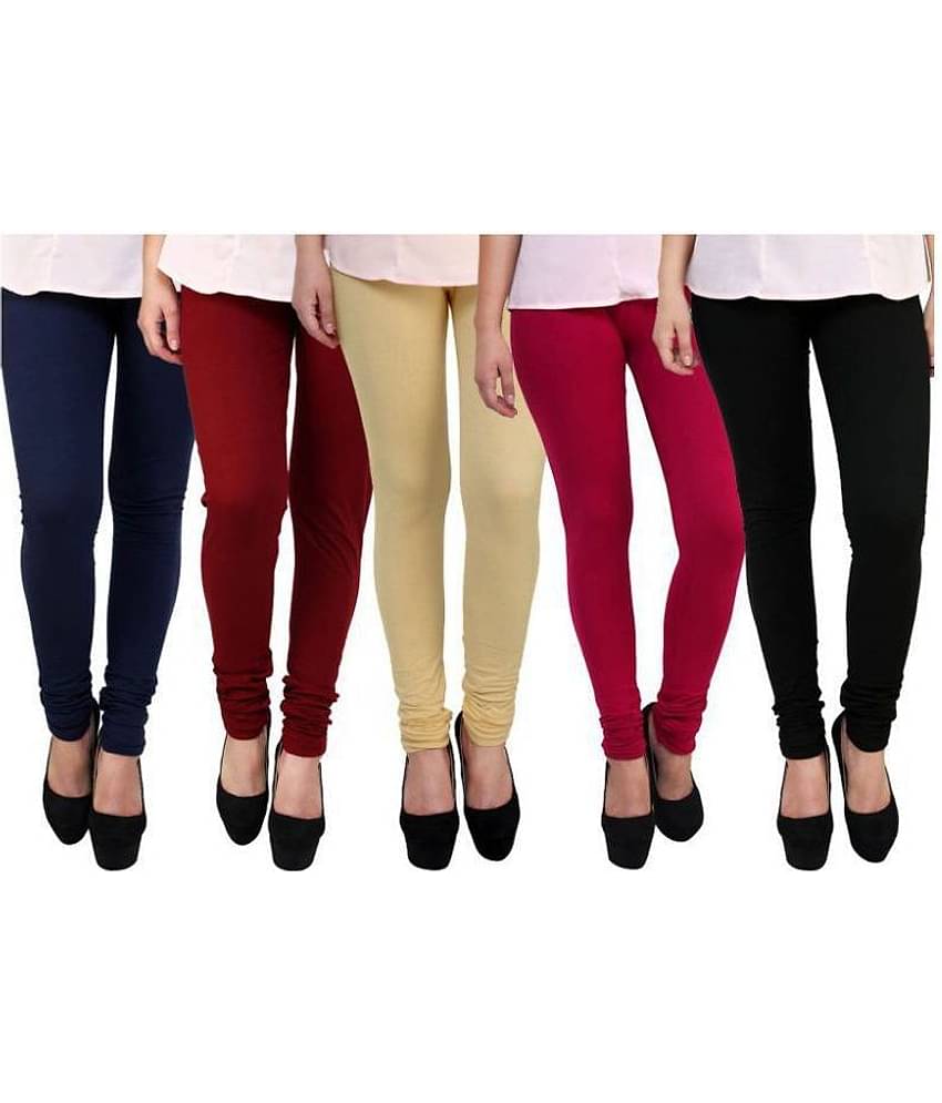 Famaya Pack of 5 Girls Cotton Leggings ( Multi )