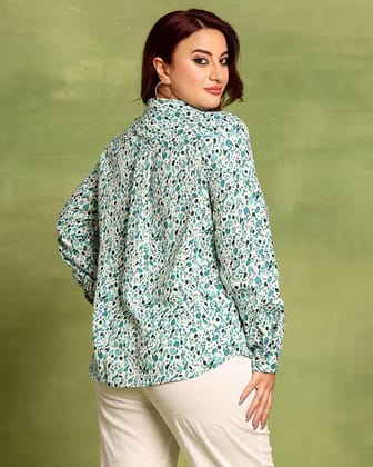 Pebble Printed Shirt-L / Green