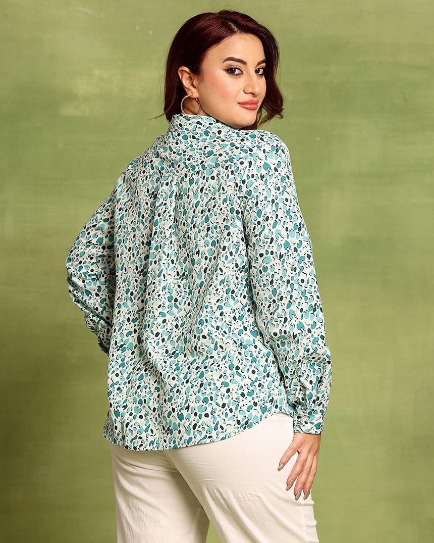 Pebble Printed Shirt-L / Green