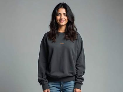 Taarak Mehta Ka Ooltah Chashmah| Grey Printed Crew Neck Sweatshirt Cotton 350 GSM (KEHNA KYA CHAHTE HO PRABHU)