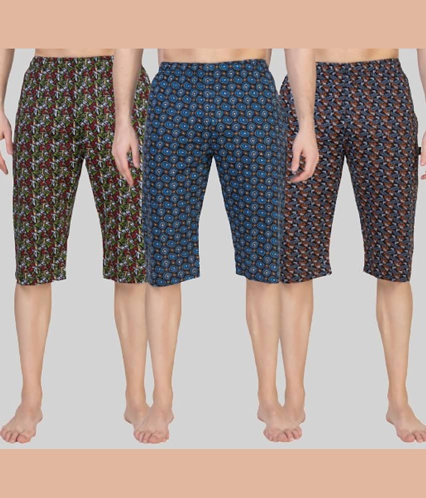 Zeffit - Multi Cotton Men's Three-Fourths ( Pack of 3 )