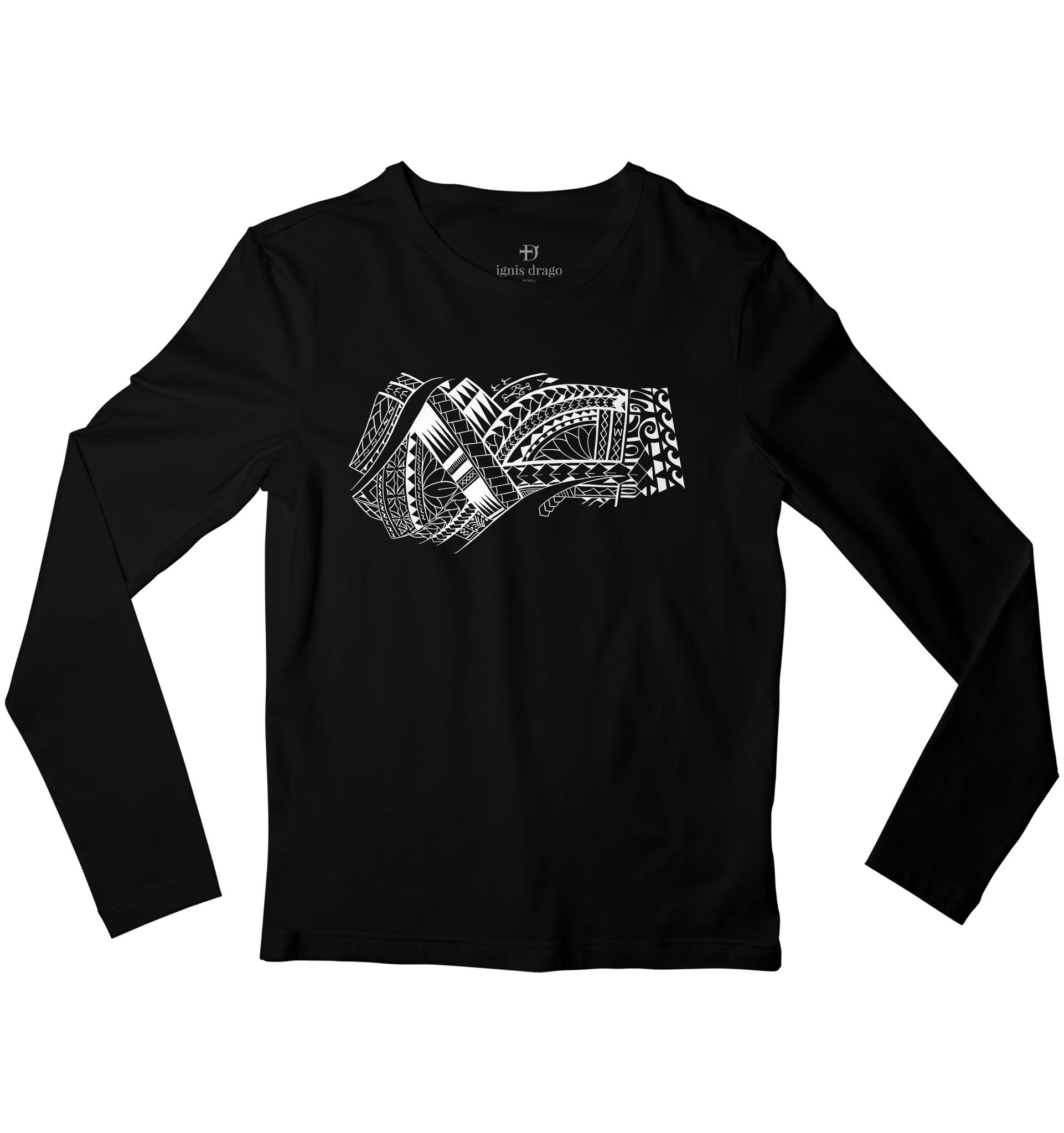 Kirituhi Rua Full Sleeve T-shirt-38 - S / Black