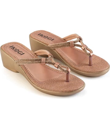 IKAGI Gold Women's Slip On Heels