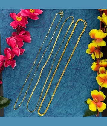 AKLINA Gold Plated Chain ( Set of 3 )