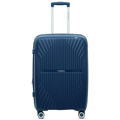 AMERICAN TRAVELLER Tourispro Trolley Bag for Travel Set of 3 |Suitcase for Travel |Leightweight Large Luggage Traveling Bag| Polypropylene(Pp) Bags with Expandable 8 Wheels (28, Navy Blue)