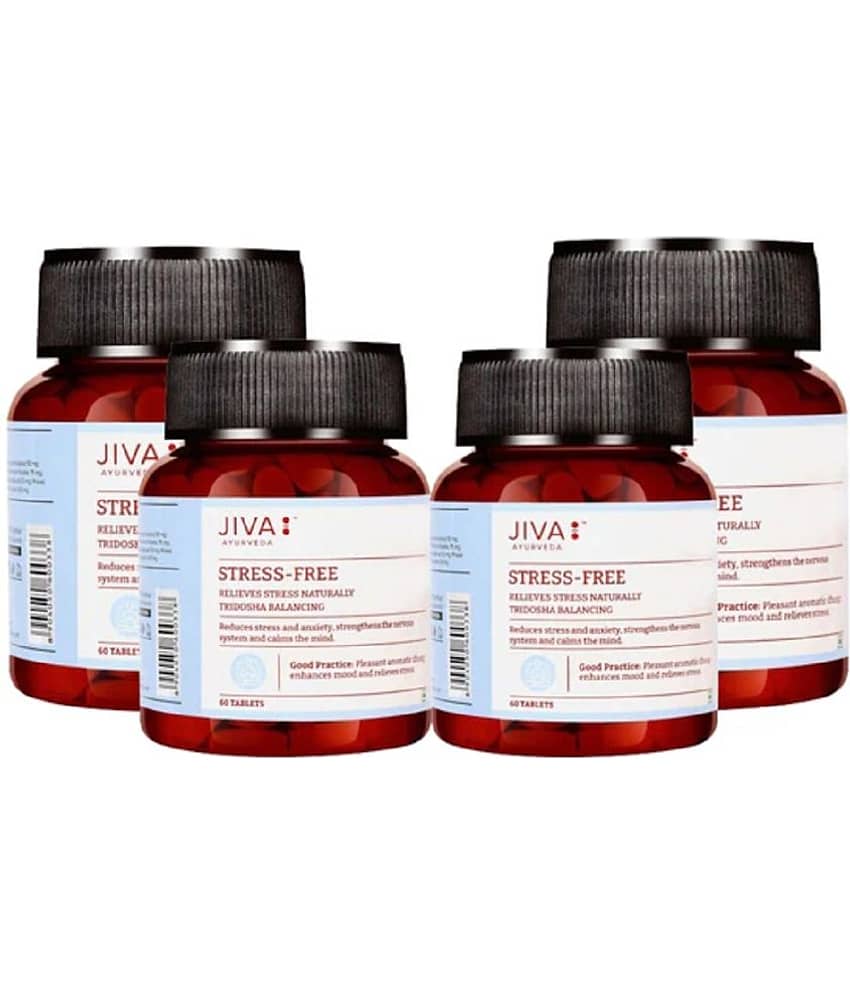 Jiva Stress-Free Tablets Relieves Anxiety And Stress -60 Nos (Pack of 4)