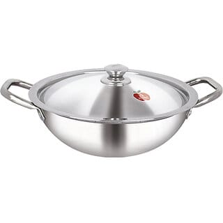 Dhara Stainless Steel Triply Kadai 5000 with Stainless Steel Lid