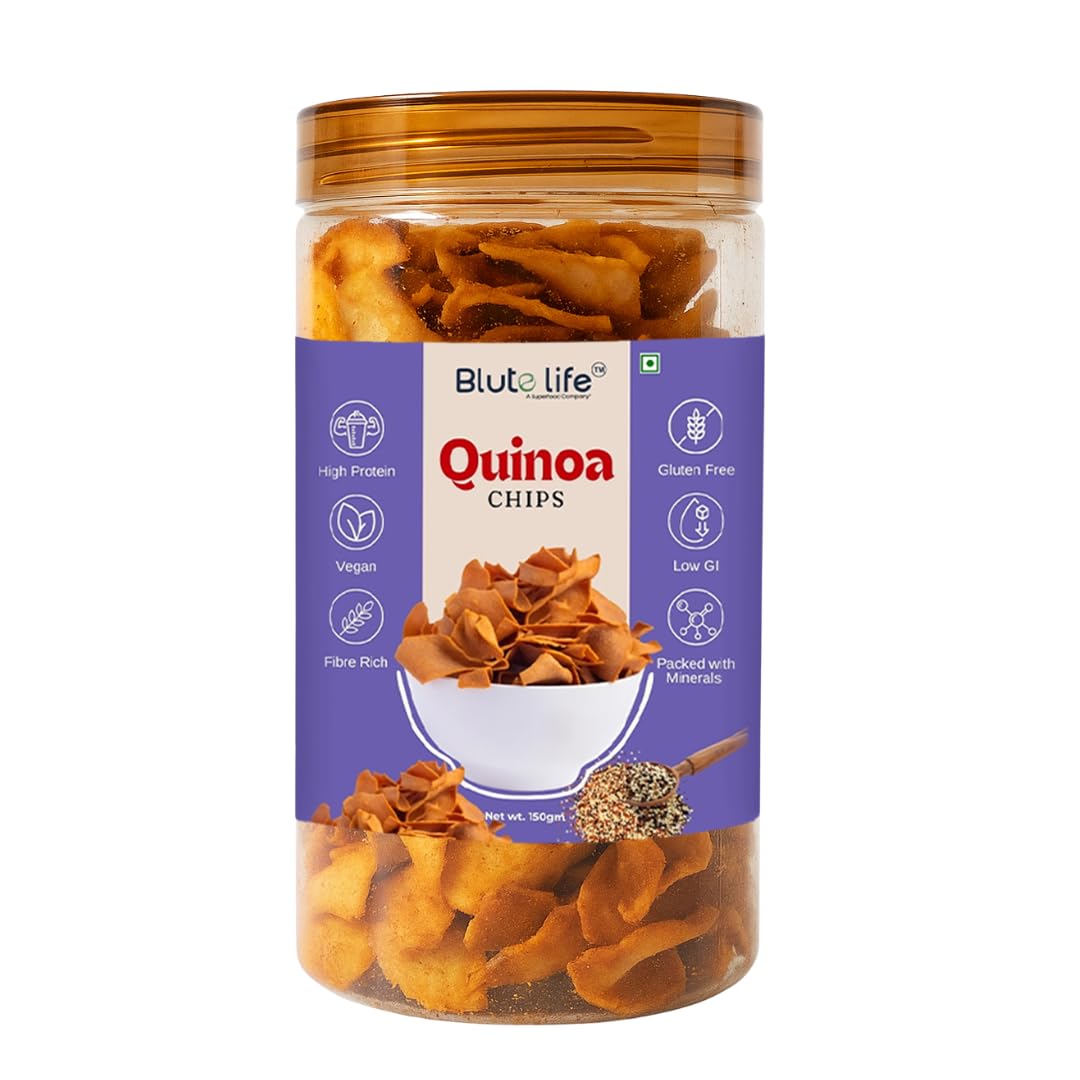 Blute life Millet/Healthy Chips/Finger Millet Crunch Chips for Healthy Munching | 150g Pack (Super Crunchy Baked Millet Chips) (150g, Quinoa Masala Chips)