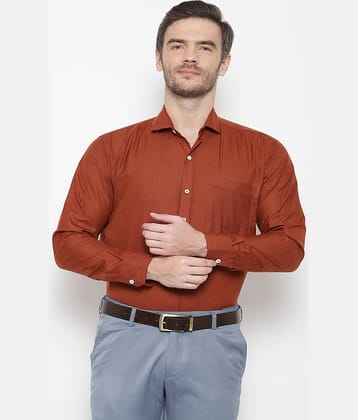 SREY - Mustard Cotton Blend Slim Fit Men's Formal Shirt ( Pack of 1 )