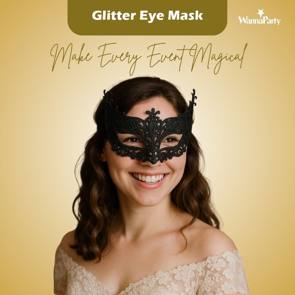 Glitter Fashion Eye Mask Black - 1PC - Makeup - Eyes | Buy online on ZillyBuy