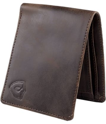 Keviv Leather Self Design Men's Regular Wallet With 5 Slots For Card ( Brown , Pack of 1 )