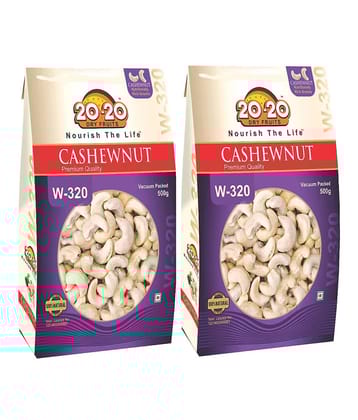 20-20 Dry Fruits Cashew nut (Kaju) 500 Pack of 2