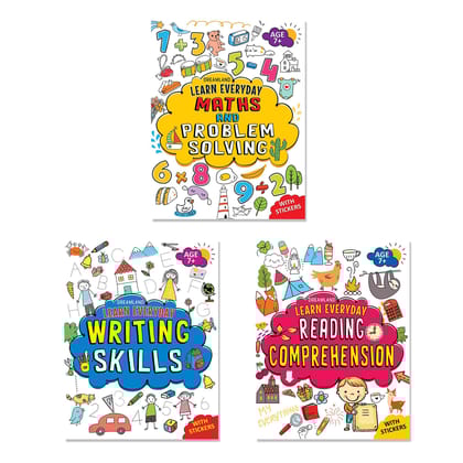 Learn Everyday Books Pack Age 7+ - A Set of 3 Books - Reading Comprehension, Maths, Writing Skills Dreamland Publications