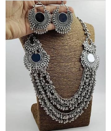 Sunhari Jewels Silver Alloy Necklace Set ( Pack of 1 )