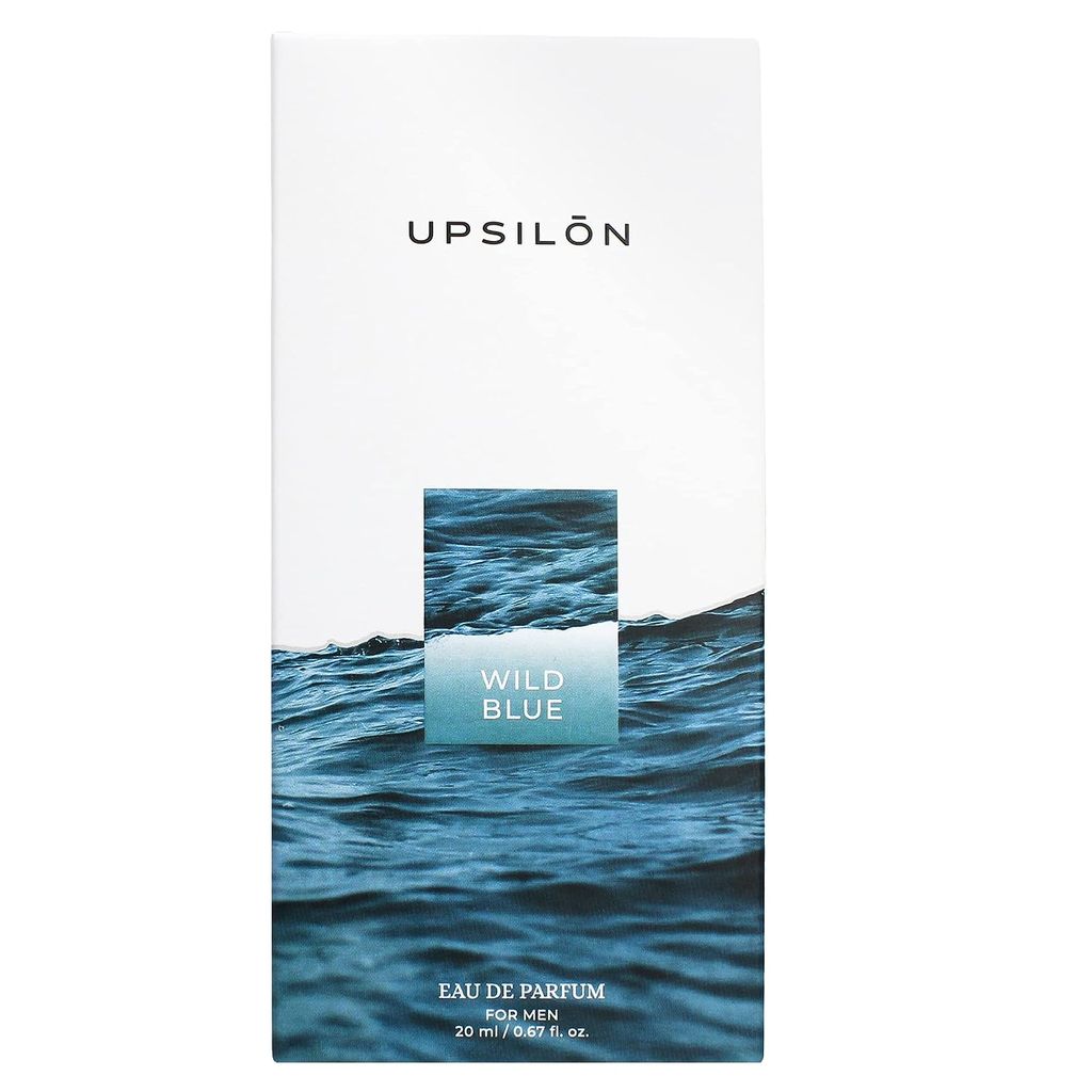 UPSILON Wild Blue Eau De Parfum - 20ML Premium Long Lasting Fresh & Powerful Fragrance Mens Perfume Spray Travel Friendly Luxury Parfum Scent
