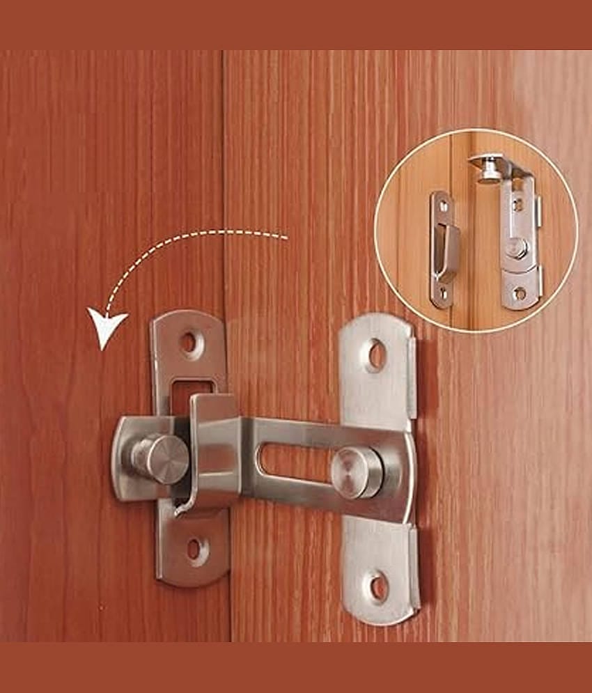 GEEO 90 Degree Flip Barn Door Lock | Stainless Steel Latch | Safety Sliding Barn Door Lock | Hook Lock Latch for Barn Door Latches, Sliding Door Antique Lock, Gate Latches, Wine Cabinet Closet