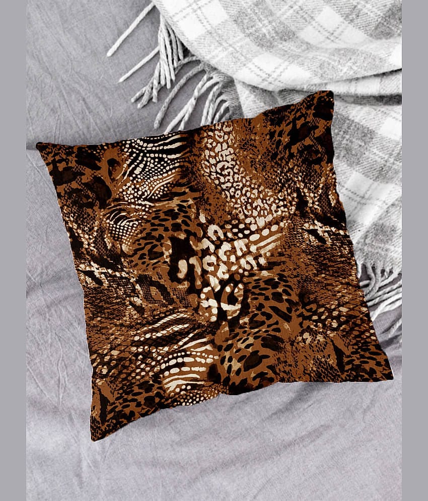 Houzzcode - Water Repellent Brown Polyester Pillow Covers 40x40x3 ( Pack of 1 )