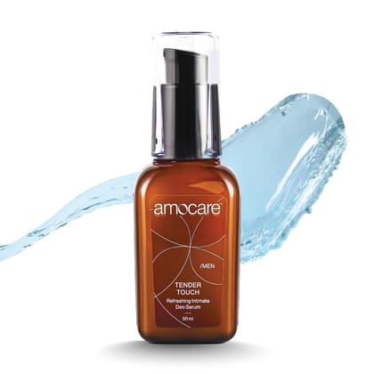 Amocare Liquid Intimate Deo Serum For Men | Prevents Body Odour, And Kills Bacteria | Easy To Apply, Soothes And Exfoliates | For Sensitive And Normal Skin | Aqua Fragrance | Alcohol Free - 50Ml Amocare Liquid Intimate Deo Serum For Men | Prevents Body O