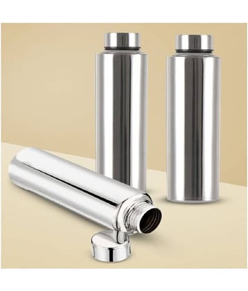 AKG Silver 600 mL Steel Water Bottle set of 3
