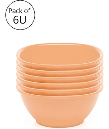 Generic Plastic Katori/Bowl Set 400ml each (Pack of 6) - Beige Colour