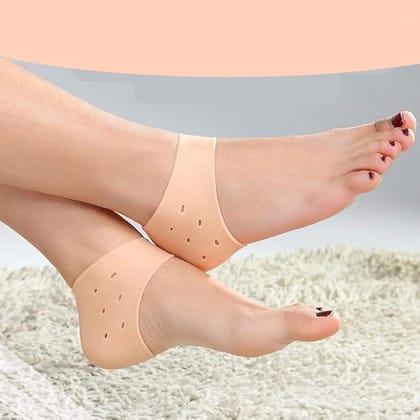 Breepree Reusable Silicone Heel Socks, 1 Pair Moisturizing Foot Protector for Cracked Heels, Pain Relief, and Pedicure Care