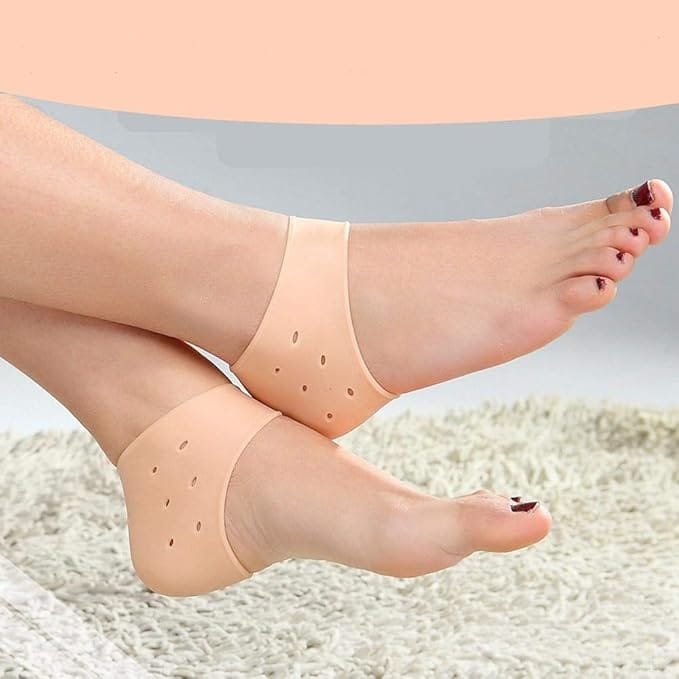 Breepree Reusable Silicone Heel Socks, 1 Pair Moisturizing Foot Protector for Cracked Heels, Pain Relief, and Pedicure Care