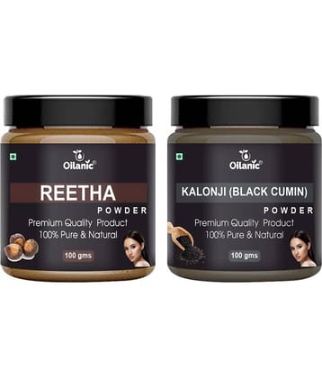 Oilanic 100% Pure Reetha Powder & Kalonji Powder For Skincare Hair Mask 200 g Pack of 2