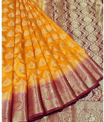 fab woven Silk Self Design Saree With Unstitched Blouse Piece ( Multicolour )