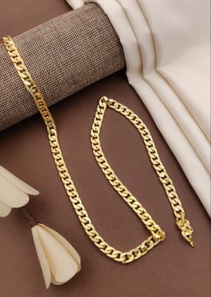 Flat Gold-Plated Cuban Chain for Men