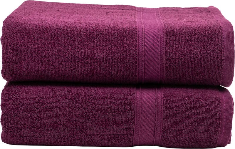 Furnofy Cotton 450 GSM Bath Towel Magenta (Pack Of 2)