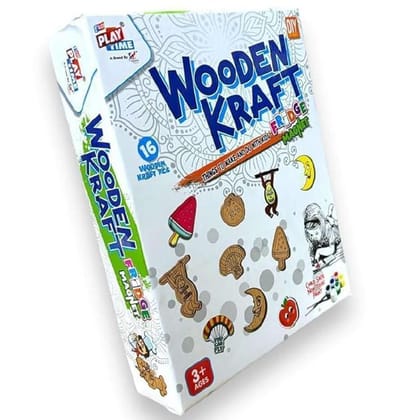 Braintastic Wooden Craft DIY Fridge Magnets|Learning Toy Painting Brush, Magnets, Wooden Raw Objects|Art & Craft, Creative, Fun & Activity Kit| Fun Learning|3+Year Kids