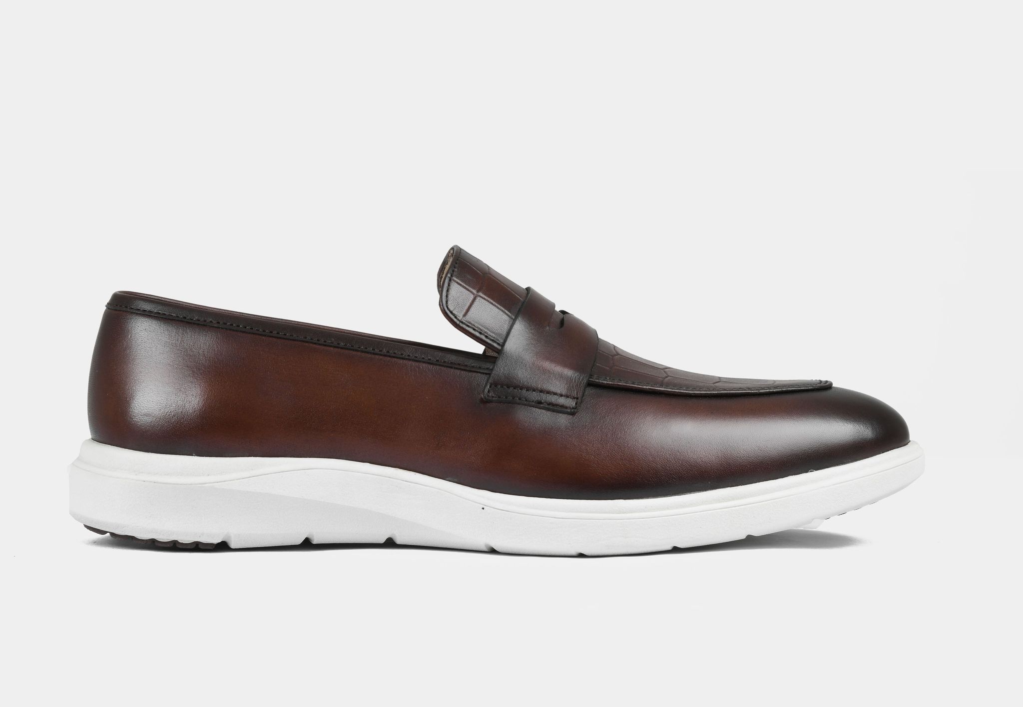 Brown Croc Penny Slip-on | Aero-Flex (SALE)-UK 6