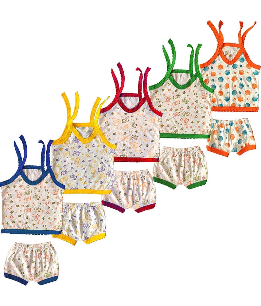 JUST TRY FASHION Pack of 5 Unisex for Baby Cotton Blend T-Shirt & Shorts ( Multicolor 2 )