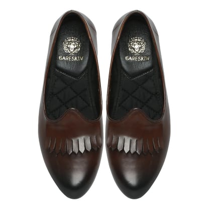 Dark Brown Leather Fringes Jalsa By Brune & Bareskin-40/6