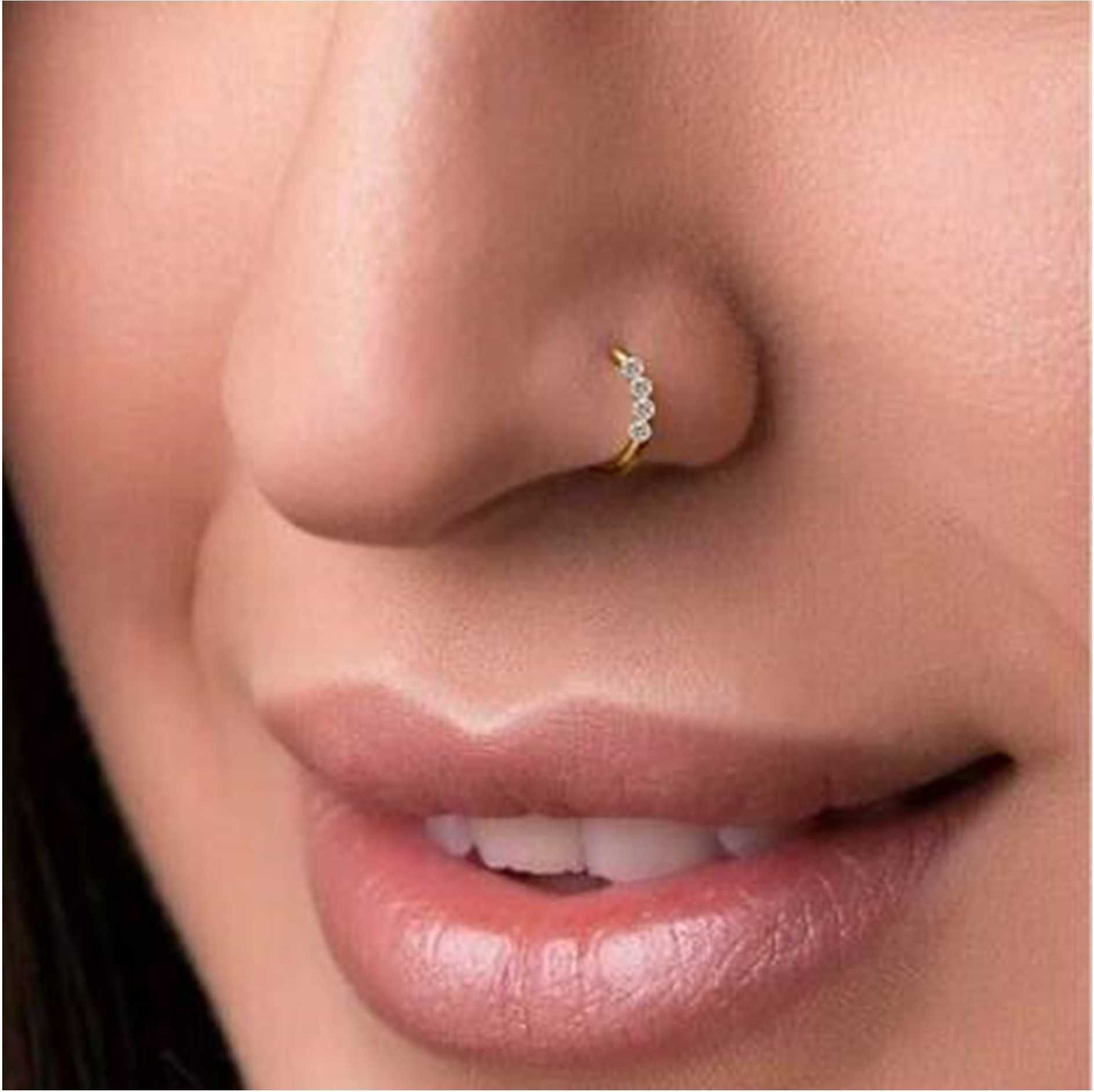 Nose Ring With 4 Nuggets