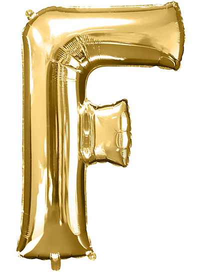 Alphabet F Golden Foil Balloon - Helium Or Air Filled - 40 inches  - 1PC
