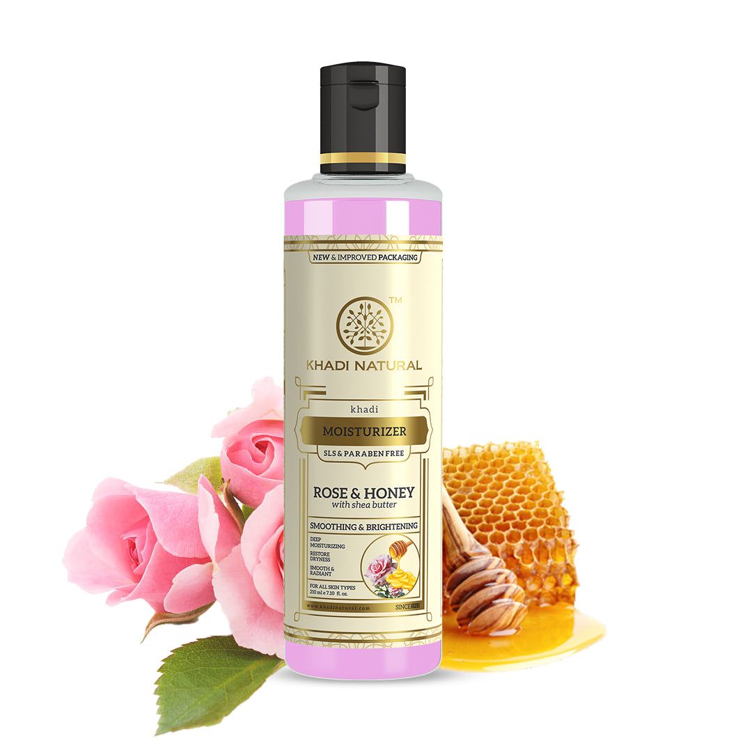 Khadi Natural Rose & Honey Moisturiser SLS & Paraben Free - 210ml Sale