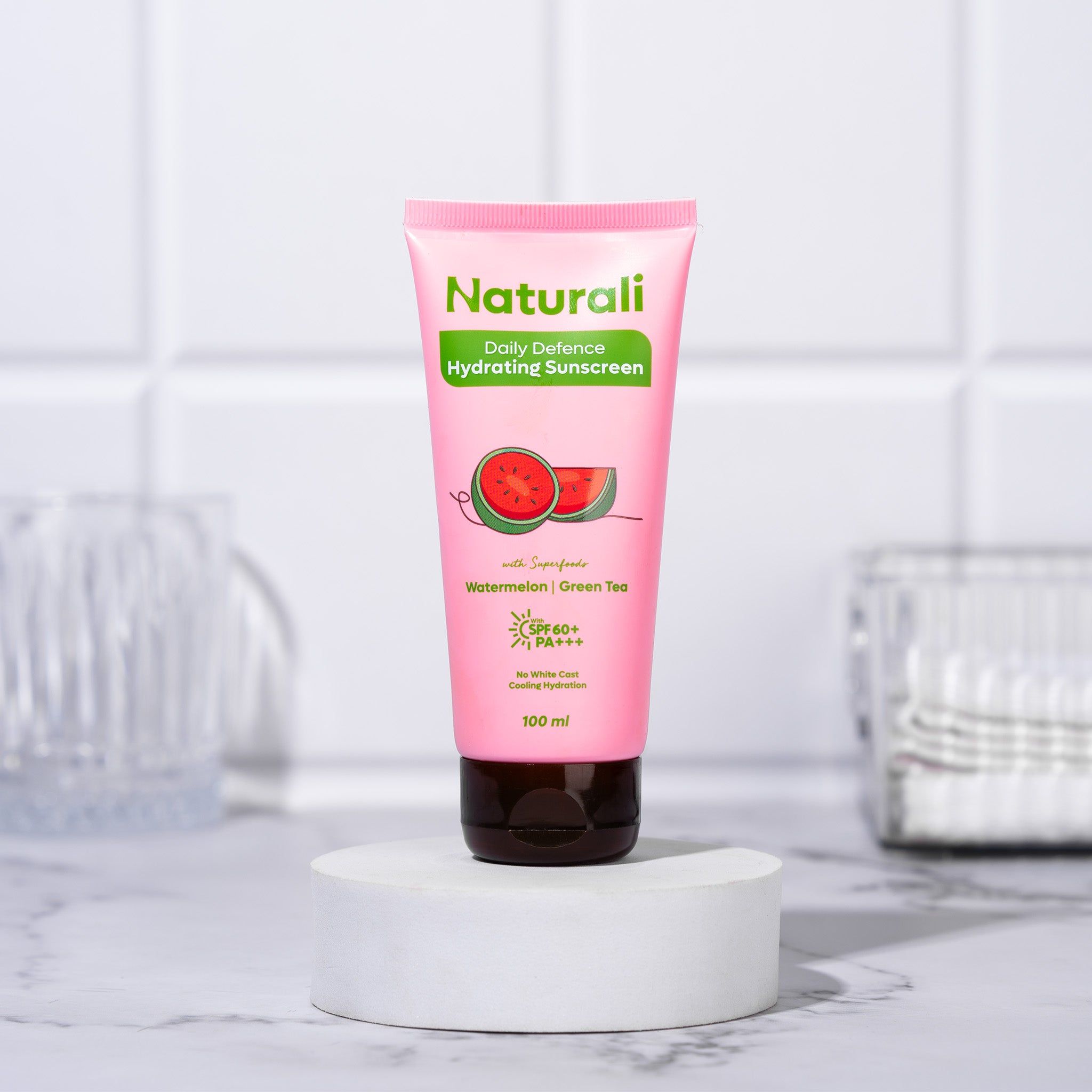 Naturali Daily Defence Cooling & Hydrating Sunscreen With Watermelon, Green Tea & Vitamin E-100 ml